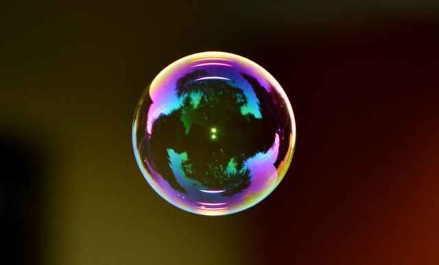 colorful ball float soap bubble